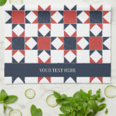 Americana Folk Art Star Quilt Pattern Geschirrtuch (Gefaltet)