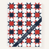 Americana Folk Art Star Quilt Pattern Recipe Notizblock (Vorderseite)
