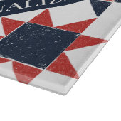 Americana Folk Art Star Quilt Pattern Recipe Schneidebrett (Ecke)