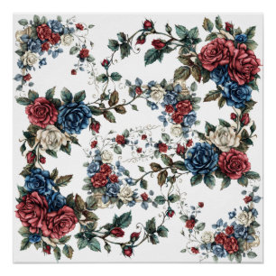 Americana Garden Patriot Rosen Poster