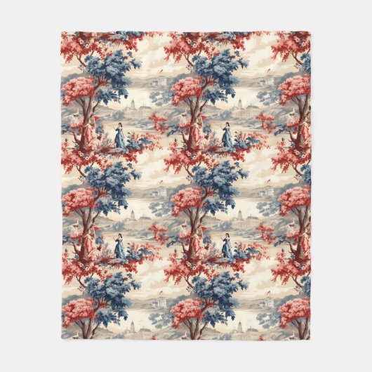 Americana-Garten-Toile Fleecedecke (Vorderseite)