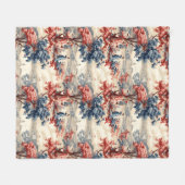 Americana-Garten-Toile Fleecedecke (Vorderseite (Horizontal))