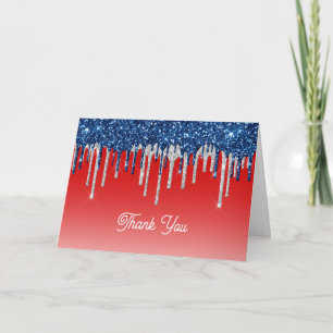 Americana Glitter Drip Dankeskarte