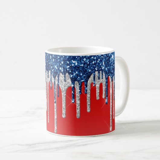 Americana Glitter Drip Kaffeetasse (VorderseiteRechts)
