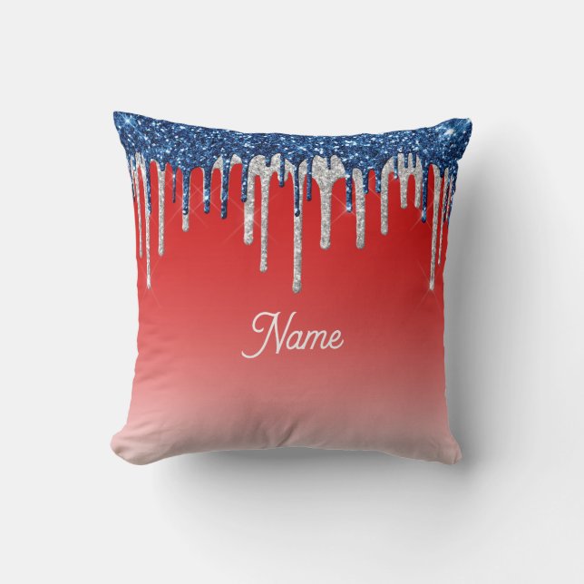 Americana Glitter Drip  Kissen (Vorderseite)