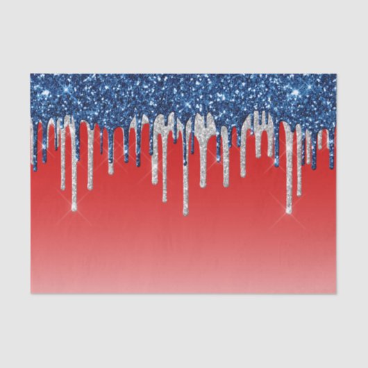 Americana Glitter Drip Seidenpapier (Vorderseite)