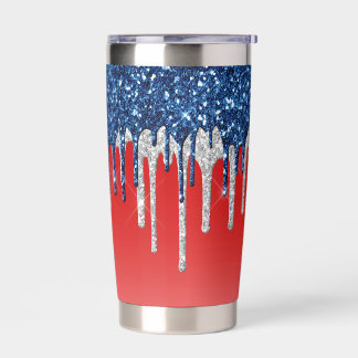 Americana Glitter Drip  Thermobecher