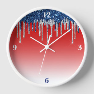 Americana Glitter Drip Uhr