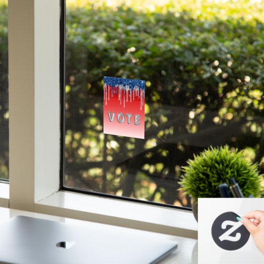 Americana Glitter Drip Vote Fensteraufkleber (Büro)