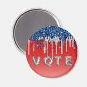 Americana Glitter Drip Vote Magnet (Vorderseite/Rückseite)
