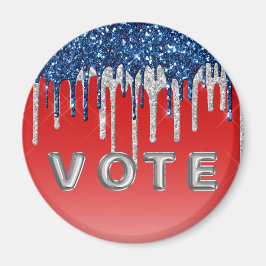 Americana Glitter Drip Vote Magnet