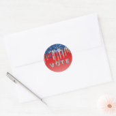 Americana Glitter Drip Vote Runder Aufkleber (Umschlag)