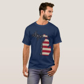 Americana Grunge Michigan | Vorder- und Rückseite T-Shirt (Vorne ganz)