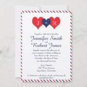 Americana Hearts Einladung zur Hochzeit (Vorderseite)