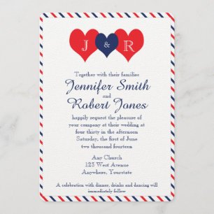Americana Hearts Einladung zur Hochzeit