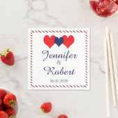 Americana Hearts Wedding Napkin Serviette (Beispiel)