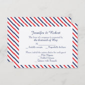 Americana Hearts Wedding Response Card RSVP Karte (Vorne/Hinten)