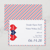 Americana Hearts Wedding Save the Date (Vorne/Hinten)