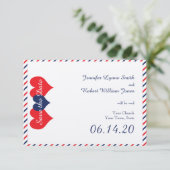 Americana Hearts Wedding Save the Date (Stehend Vorderseite)