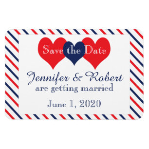 Americana Hearts Wedding Save the Date Magnet