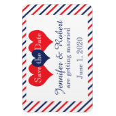 Americana Hearts Wedding Save the Date Magnet (Vertikal)