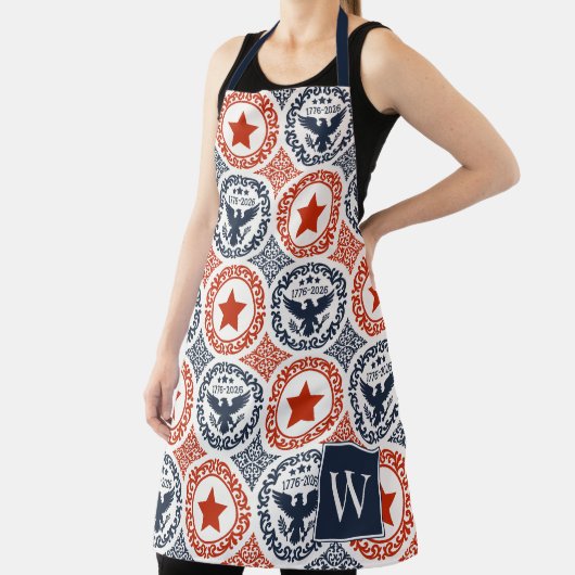 Americana Heritage Eagle Emblem Monogram Schürze (InSitu)
