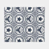 Americana Heritage Eagle Medaillon (Navy Creme) Fleecedecke (Vorderseite (Horizontal))