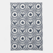 Americana Heritage Eagle Medaillon (Navy Creme) Geschirrtuch (Vertikal)