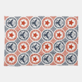 Americana Heritage Eagle Medaillon - Navy Rot Crem Geschirrtuch (Horizontal)