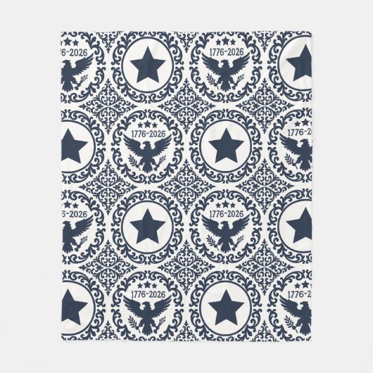 Americana Heritage Eagle Medallion (Navy Cream) Fleecedecke (Vorderseite)