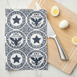 Americana Heritage Eagle Medallion (Navy Cream) Geschirrtuch
