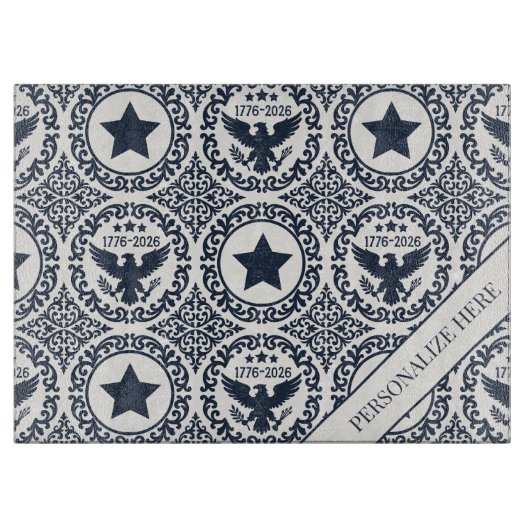 Americana Heritage Eagle Medallion (Navy Cream) Schneidebrett (Vorderseite)