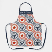 Americana Heritage Eagle Medallion -Navy Red Cream Schürze (Vorderseite)