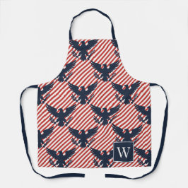 Americana Heritage Eagle Stripe Monogram Schürze