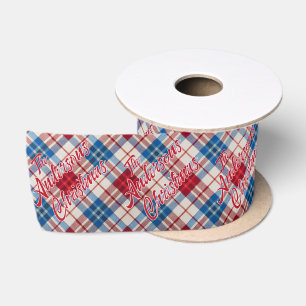 Americana Karo Familienname Weihnachten Satinband
