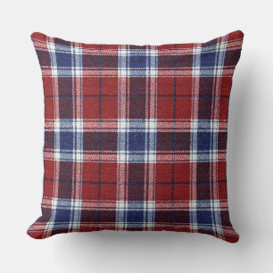 Americana Karo Karo Blau, Weiß und Rot Heritage Kissen