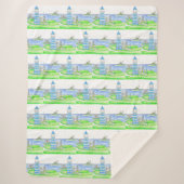 Americana Lighthouse Large Sherpa Blanket Sherpadecke (Vorderseite)