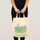 Americana Lighthouse Medium Tote Bag Tragetasche (Vorderseite (Produkt))