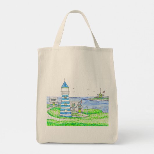 Americana Lighthouse Medium Tote Bag Tragetasche (Rückseite)