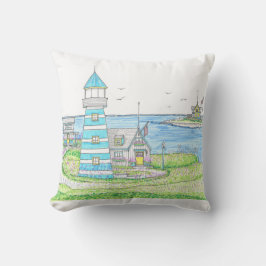 Americana Lighthouse Outdoor Pillow Kissen