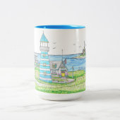 Americana Lighthouse-Tasse Zweifarbige Tasse (Mittel)