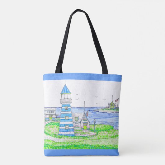 Americana Lighthouse Tote Bag Tasche (Rückseite)