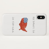 Americana| mein Herz ist in der USA-Karte Case-Mate iPhone Hülle (Rückseite (Horizontal))
