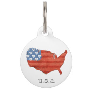 Americana  mein Herz ist in der USA-Karte Haustiermarke