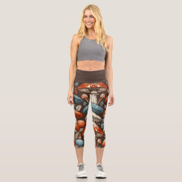 Americana Mushrooms Capri Leggings