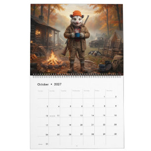 Americana-Opossum-Kalender Rustikaler Patriotismus Kalender