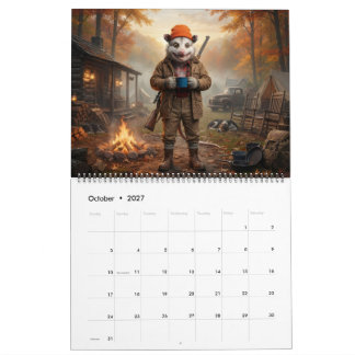 Americana-Opossum-Kalender Rustikaler Patriotismus Kalender