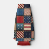 Americana Patriotic Patchwork Image Flaschenkühler (Vorderseite)