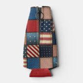 Americana Patriotic Patchwork Image Flaschenkühler (Rückseite)