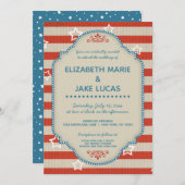 Americana Patriotic Wedding Einladung (Vorne/Hinten)